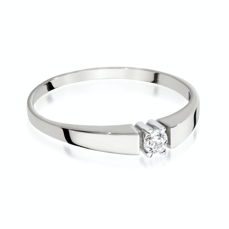 Przejdź do produktu Pierścionek zaręczynowy z białego złota z diamentem 0,08ct Fire Of Love 