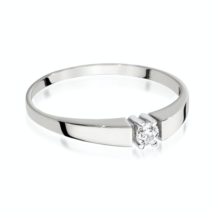 Pierścionek zaręczynowy z białego złota z diamentem 0,08ct Fire Of Love BW-524-0,08ct-b