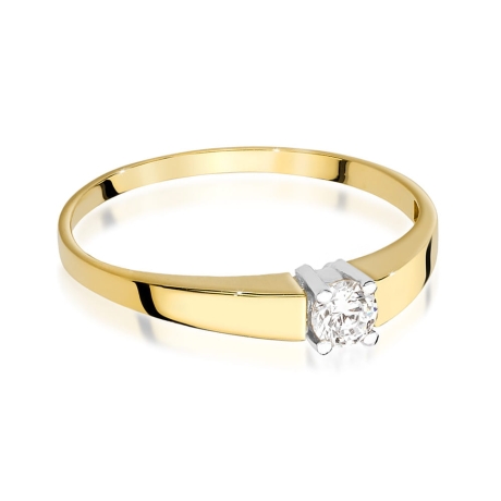 Przejdź do produktu Pierścionek zaręczynowy z żółtego złota z diamentem 0,25ct Fire Of Love 