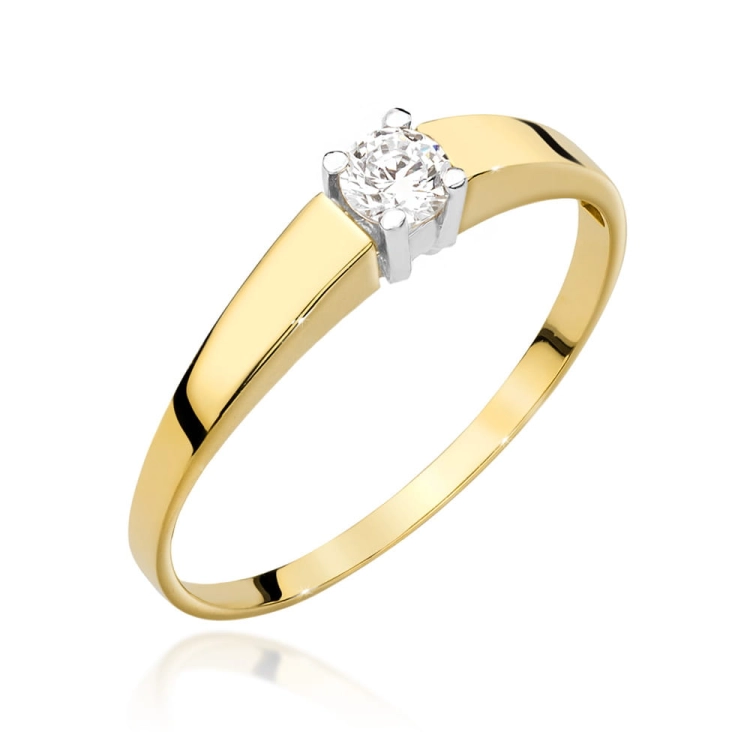 Pierścionek zaręczynowy z żółtego złota z diamentem 0,25ct Fire Of Love BW-524-0,25ct