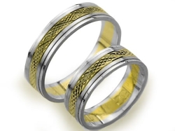 Obrączki ślubne dwukolorowe płaskie 6mm Always A059-k