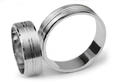Obrączki ślubne z białego złota płaskie 6mm Infinity I006-b
