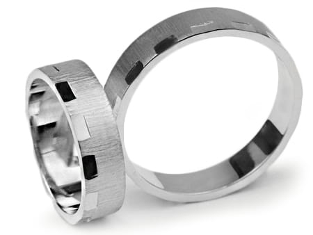 Obrączki ślubne z białego złota płaskie 5mm Infinity I016-b