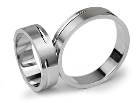 Obrączki ślubne z białego złota płaskie 5mm Infinity I022-b