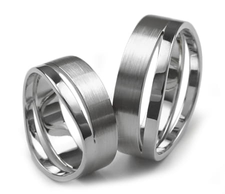 Obrączki ślubne z białego złota półokrągłe 7mm Infinity I027-b