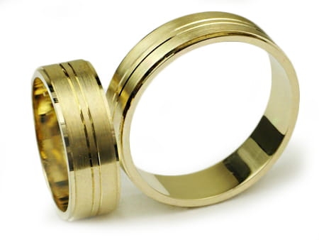 Przejdź do produktu Obrączki ślubne z żółtego złota płaskie 6mm Infinity