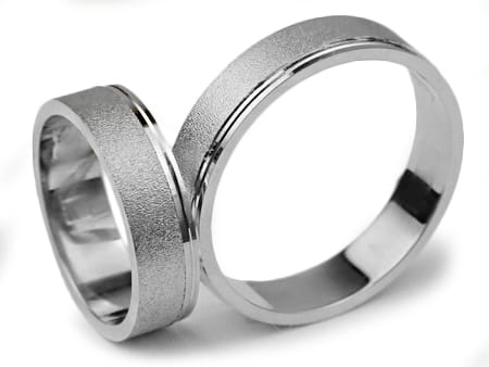 Obrączki ślubne z białego złota płaskie 5mm Infinity I014-b