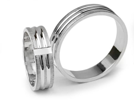 Obrączki ślubne z białego złota płaskie 5mm Infinity I022-b