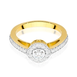 Pierścionek zaręczynowy z żółtego złota z diamentami 0,37ct Fire Of Love BW-530