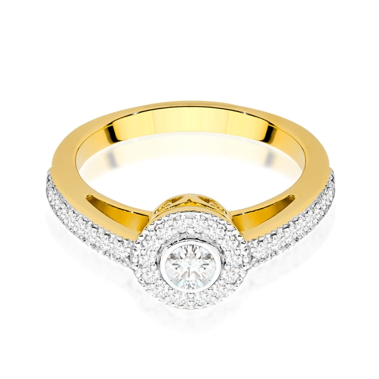 Pierścionek zaręczynowy z żółtego złota z diamentami 0,37ct Fire Of Love BW-530