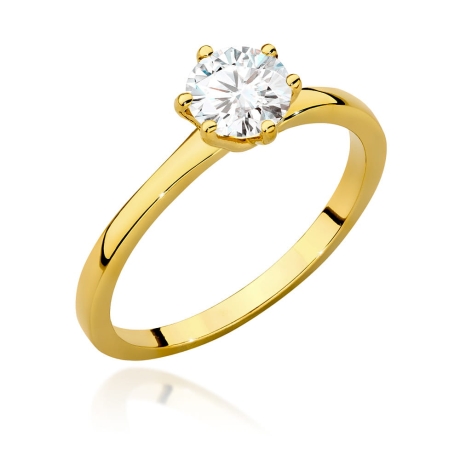 Przejdź do produktu Pierścionek zaręczynowy z żółtego złota z diamentem 0,70ct Fire Of Love