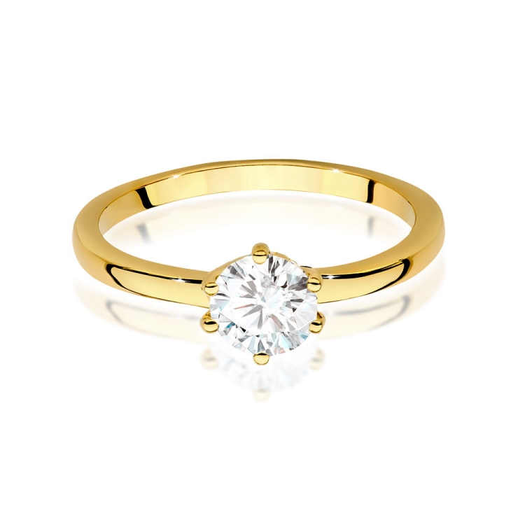 Pierścionek zaręczynowy z żółtego złota z diamentem 0,70ct Fire Of Love GW-535-0,70ct