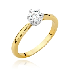 Pierścionek zaręczynowy z żółtego złota z diamentami 0,46ct Fire Of Love BW-539-0,46ct
