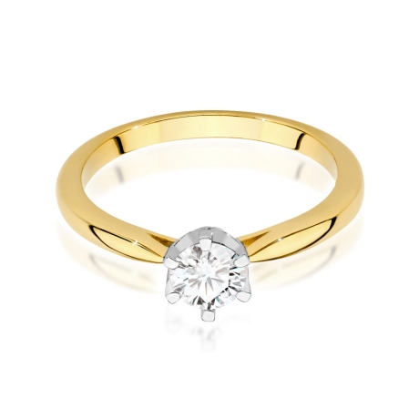 Przejdź do produktu Pierścionek zaręczynowy z żółtego złota z diamentami 0,46ct Fire Of Love