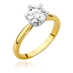 Pierścionek zaręczynowy z żółtego złota z diamentami 1,06ct Fire Of Love BW-539-1,06ct