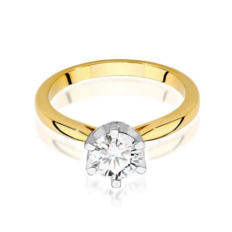 Pierścionek zaręczynowy z żółtego złota z diamentami 1,06ct Fire Of Love BW-539-1,06ct