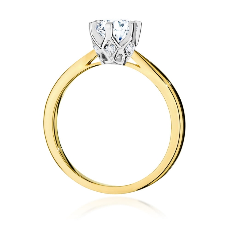 Pierścionek zaręczynowy z żółtego złota z diamentami 1,06ct Fire Of Love BW-539-1,06ct