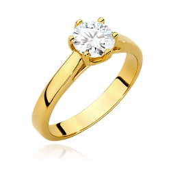 Pierścionek zaręczynowy z żółtego złota z diamentem 0,70ct Fire Of Love BW-540-0,70ct