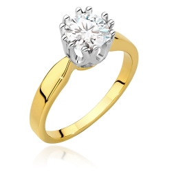 Pierścionek zaręczynowy z żółtego złota z diamentem 1,00ct Fire Of Love GW-541-1,00ct