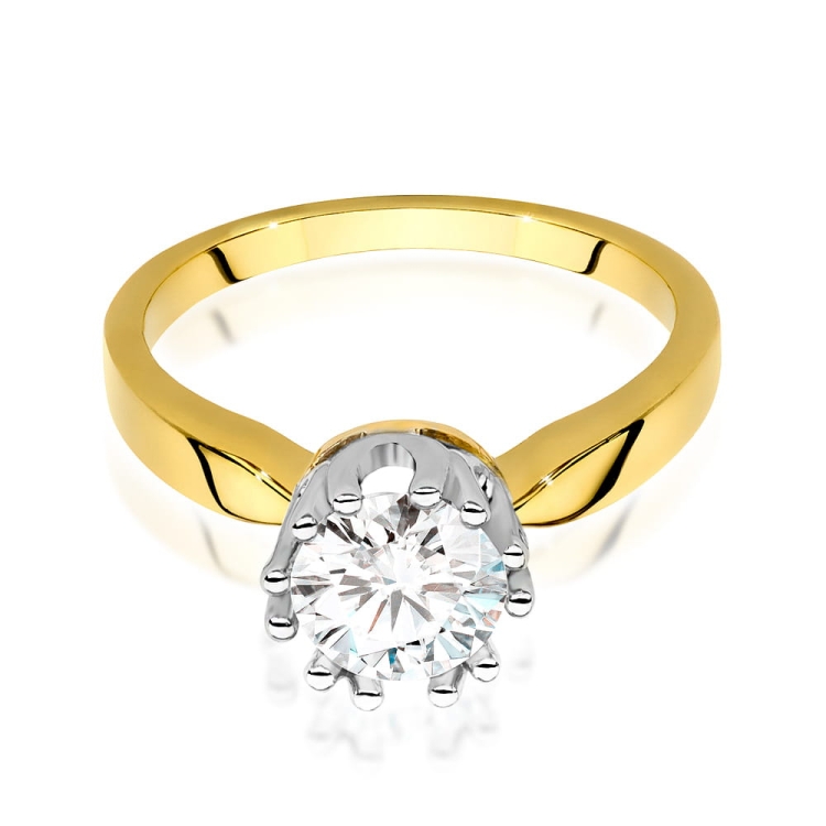 Pierścionek zaręczynowy z żółtego złota z diamentem 1,00ct Fire Of Love GW-541-1,00ct