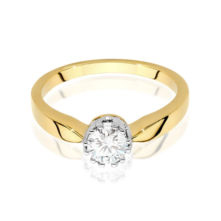 Pierścionek zaręczynowy z żółtego złota z diamentem 0,40ct Fire Of Love GW-541-0,40ct