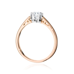 Pierścionek zaręczynowy z różowego złota z diamentem 0,40ct Fire Of Love GW-542-0,40ct-r