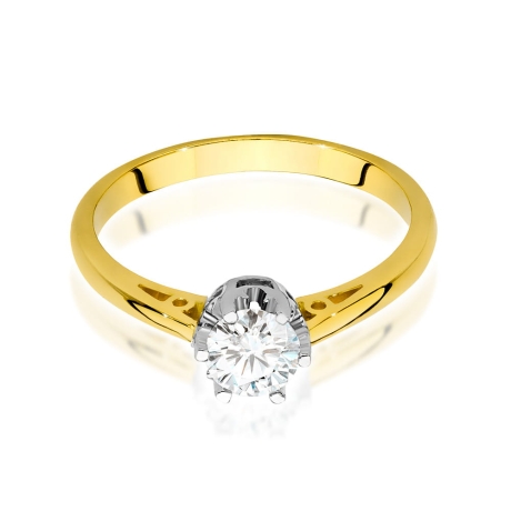 Przejdź do produktu Pierścionek zaręczynowy z żółtego złota z diamentem 0,50ct Fire Of Love