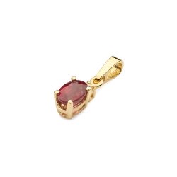 Zawieszka z żółtego złota 585 z rubinem i diamentem 0,014ct The Diamonds GZ-1-rubin